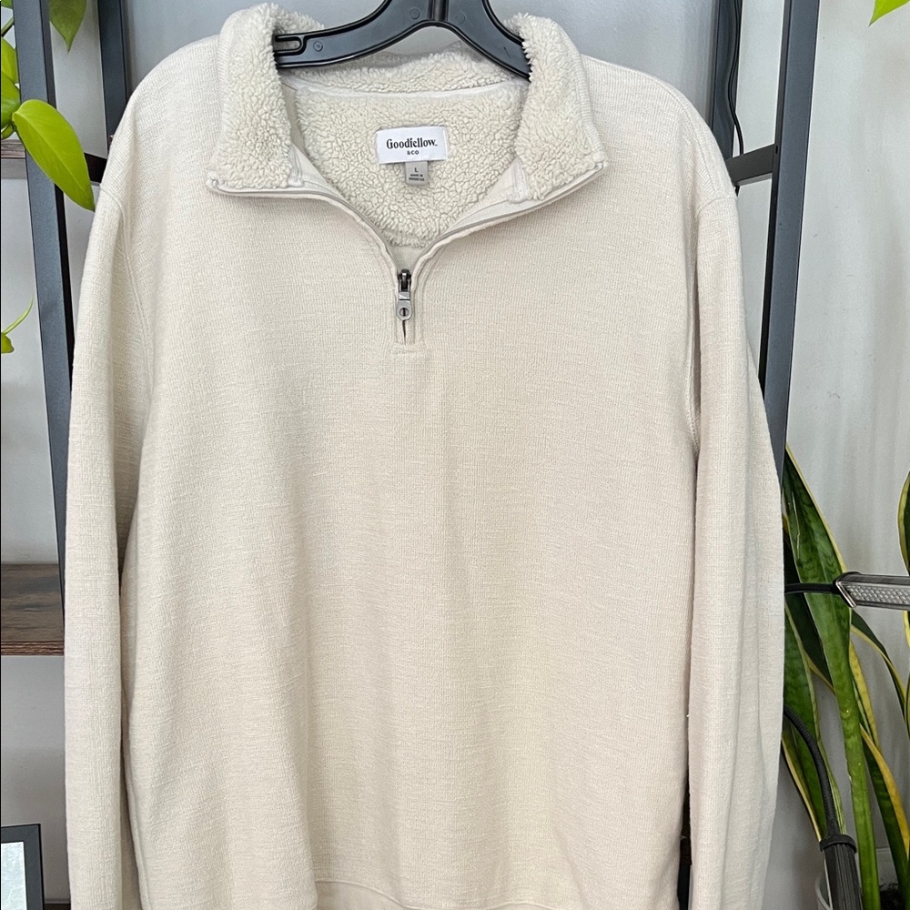 Goodfellow & Co Men's Cream Zip-Up Sweater